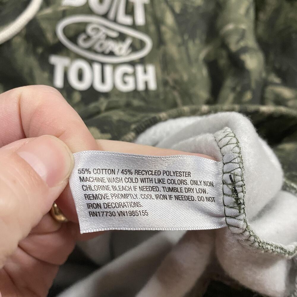 Ford Hoodie Mens 2XL Green Camo Built Ford Tough Pullover Sweatshirt Truck - Picture 4 of 8